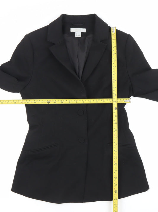 H&M Womens Black Size 8 Tailored Single-Breasted Blazer