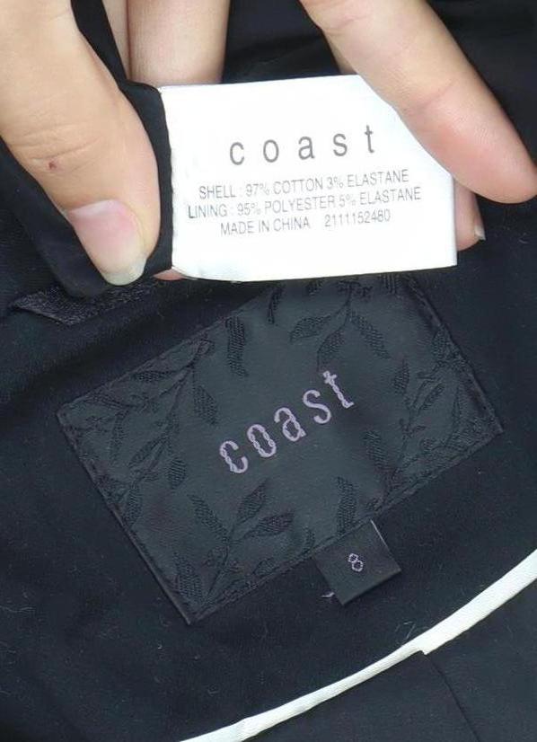 Coast Women’s Black Size 8 Tailored One-Button Blazer Jacket