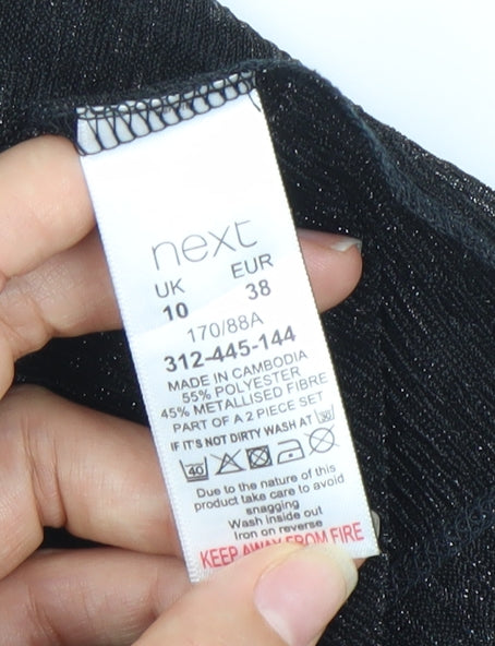Womens UK Size 10 NEXT Black Basic Blouse