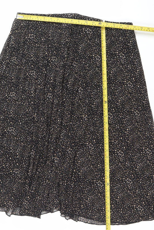 Primark Womens Black Midi A-Line Skirt Size 12 Polyester