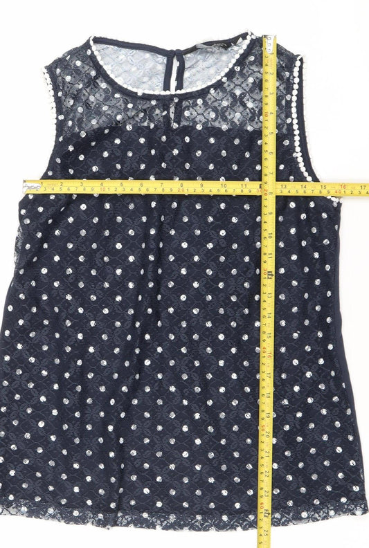 Womens UK Size 14 Dorothy Perkins Blue Tunic Blouse