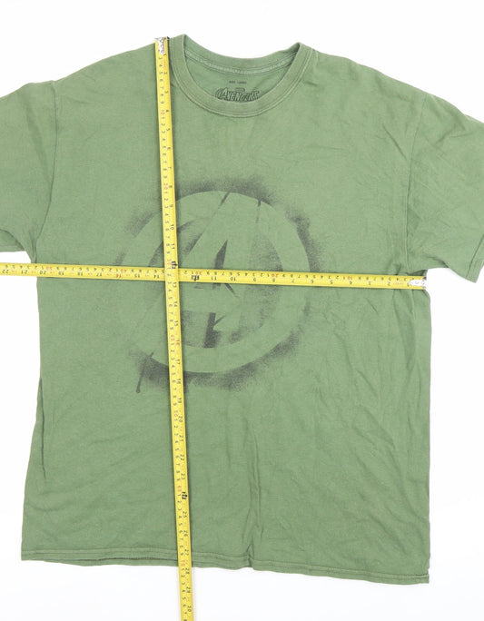 Marvel Avengers Men's Green L Graphic Print Cotton T-Shirt