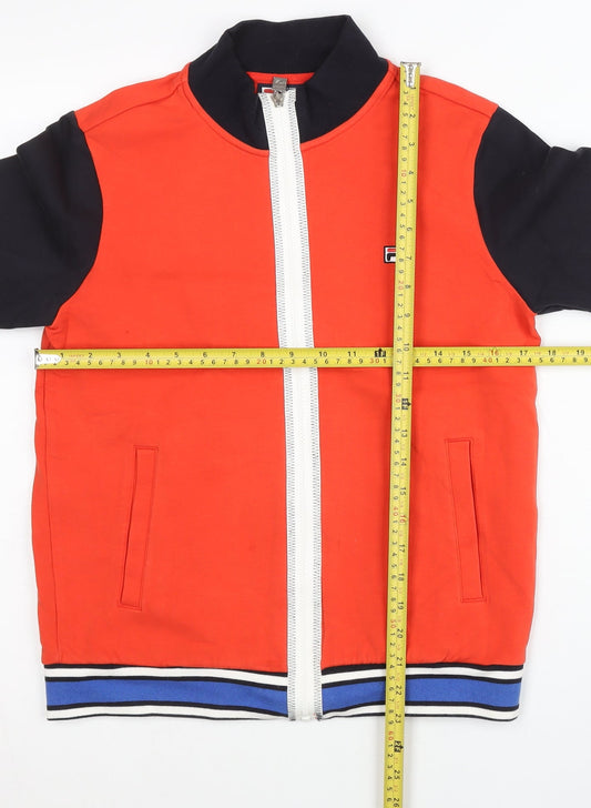 Fila Womens Red Varsity Jacket Size 6 Cotton Blend Retro Zip