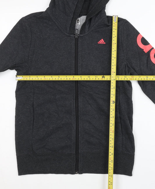 Adidas Women’s Black Medium Full Zip Hoodie Sweatshirt Sport Essentials