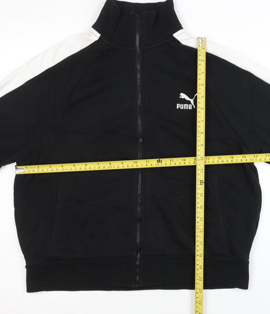 Puma Women Black XL Track Jacket Full Zip Cotton Blend Sportswear