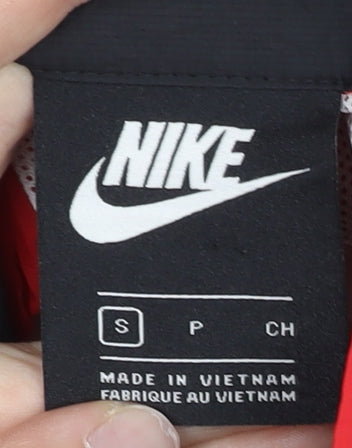 Nike Women’s Red Black White Windbreaker Jacket Size S Full Zip