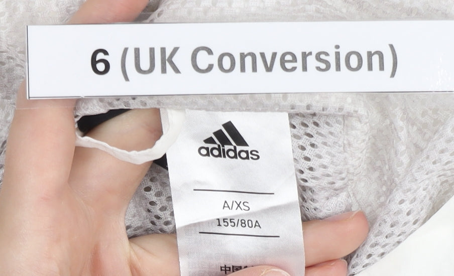 Adidas Womens White Size 6 Windbreaker Hooded Jacket