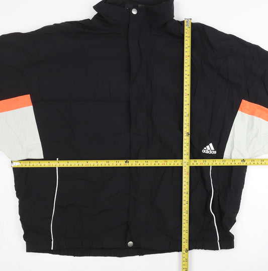 Adidas Women’s Black Track Jacket Size 16 Hooded Lightweight Sportswear