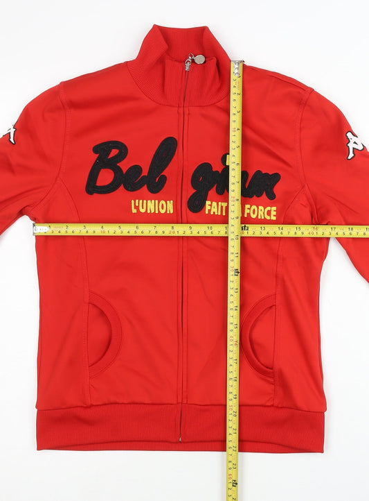 Kappa Women’s Red Track Jacket Size 8 Belgium Logo Full Zip Sportswear