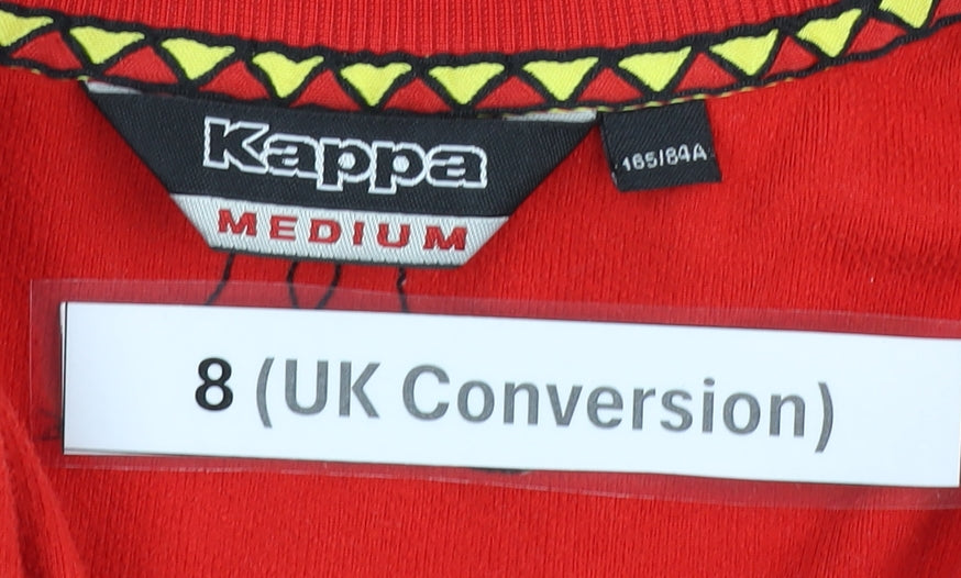 Kappa Women’s Red Track Jacket Size 8 Belgium Logo Full Zip Sportswear