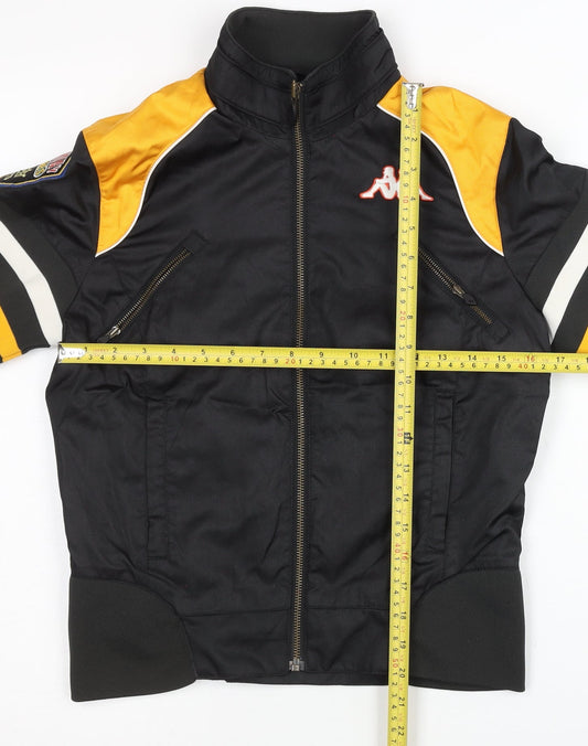 Kappa Womens Black Size 10 Track Jacket Polyester Full Zip Sportswear