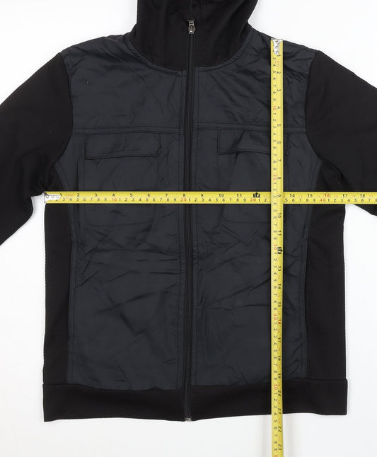 Nike Women Black L Track Jacket Hooded Full Zip Running Sportswear