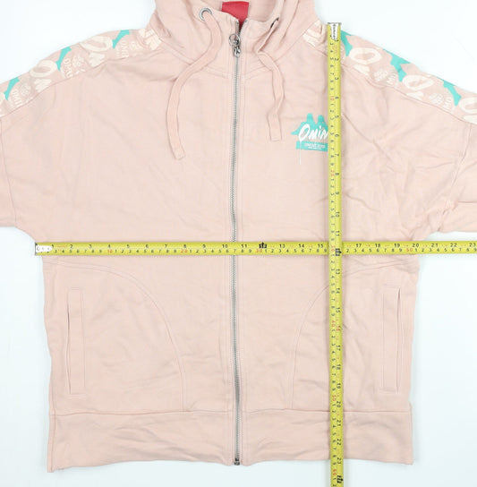 Kappa Women’s Pink Full Zip Hoodie Sweatshirt M Cotton Blend