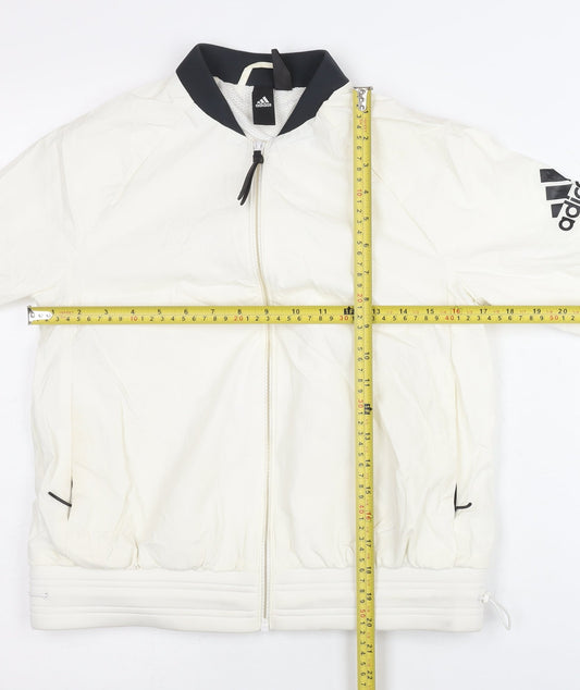 Adidas Women's Ivory Track Jacket Size 8 Full Zip Sportswear