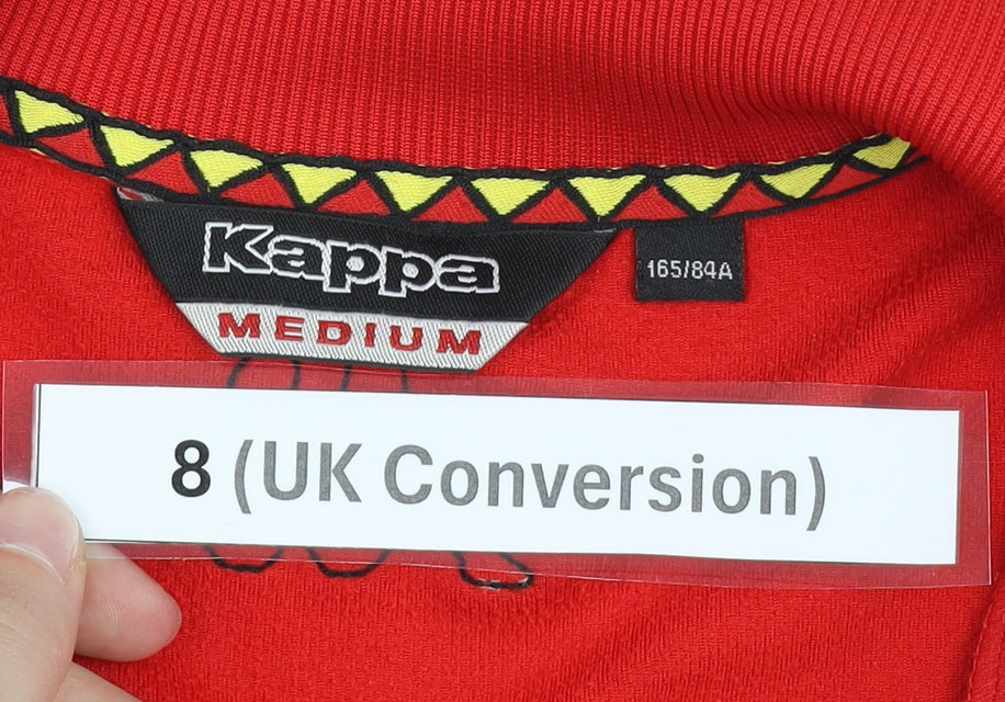 Kappa Womens Red Size 8 Track Jacket Full Zip Belgium Logo