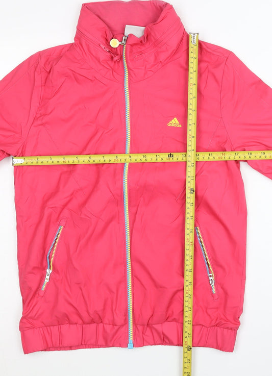Adidas Women’s Pink Track Jacket Size 10 Lightweight Full Zip