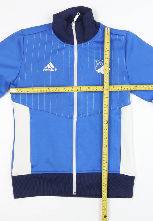 Adidas Women’s Blue Size 8 Track Jacket Full Zip Sportswear