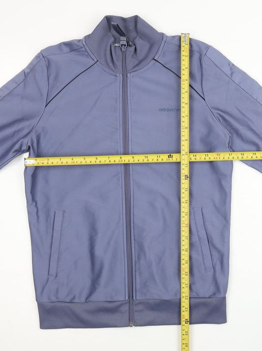 Adidas Women Blue Track Jacket UK 10 Full Zip Sportswear