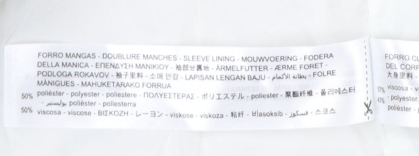 Zara Womens Beige Linen-Blend Blazer Jacket Size L Regular Fit