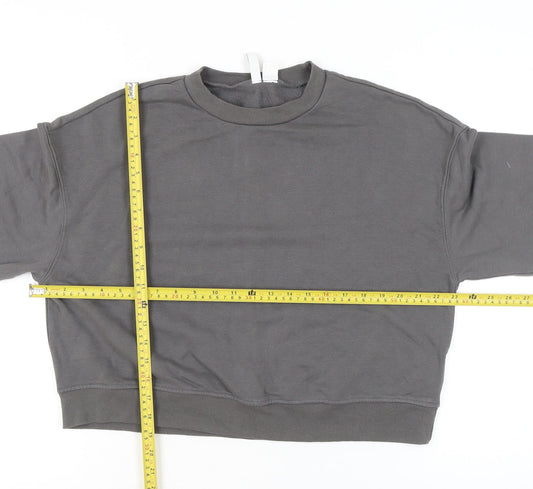 H&M Divided Women's Grey Size 12 Pullover Sweatshirt Cotton Blend