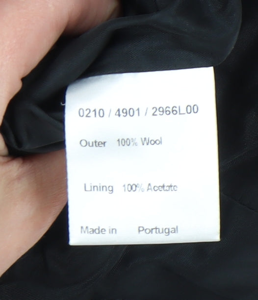 Hobbs Women’s Black Wool Animal Print Tailored Blazer Jacket Size 8