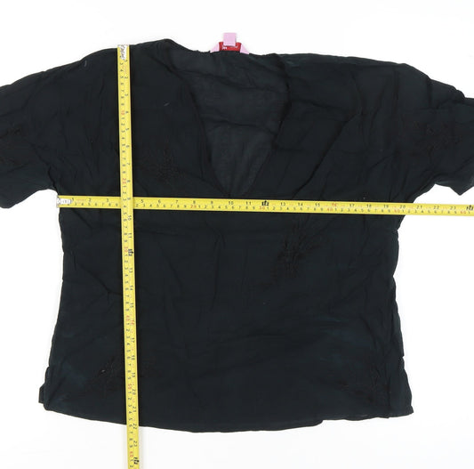 Womens UK Size 16 Monsoon Black Tunic Blouse
