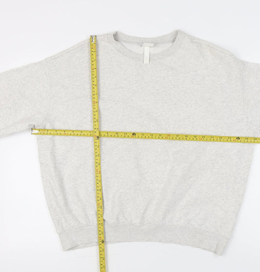 H&M Women’s Grey Sweatshirt UK M Regular Fit Crew Neck