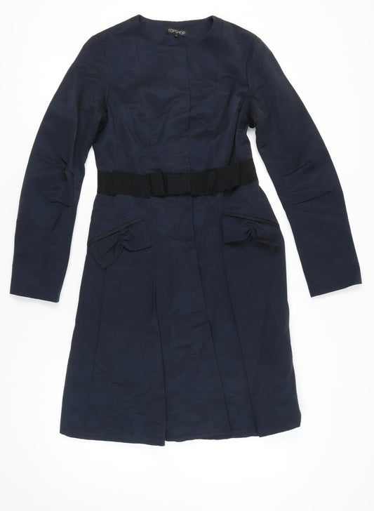 Womens UK Size 10 Topshop Blue Overcoat