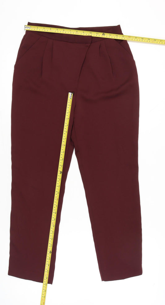 Mexx Women Red Chino Pleated Tapered Trousers Size 12