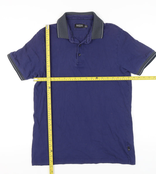 Burton Menswear Men’s Blue Polo Shirt M Regular Fit Short Sleeve