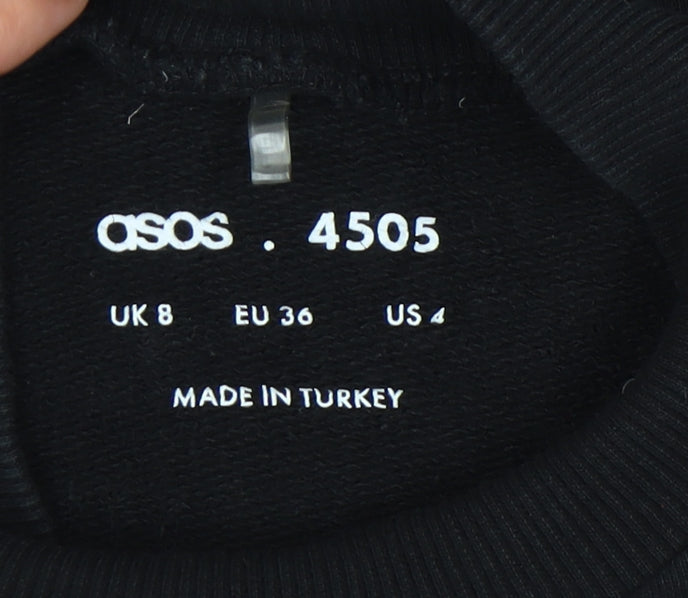 Womens UK Size 8 ASOS 4505 Black Pullover Sweatshirt