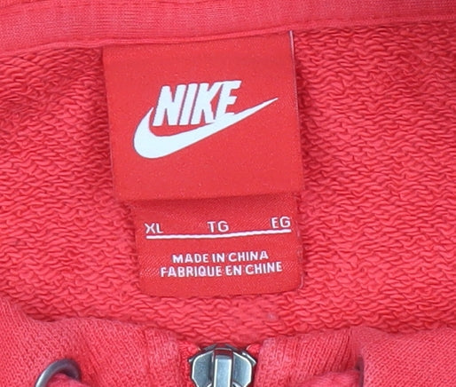 Nike Women’s Red XL Hoodie Track & Field Lightning Print 1/2 Zip