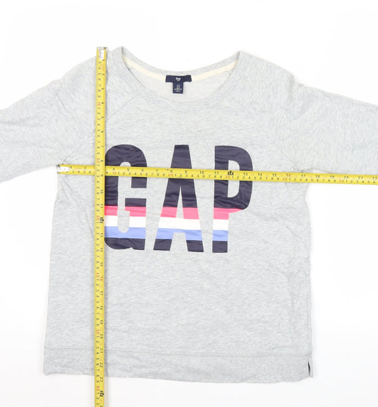 GAP Women’s Grey Logo Sweatshirt Small S Pullover Crew Neck