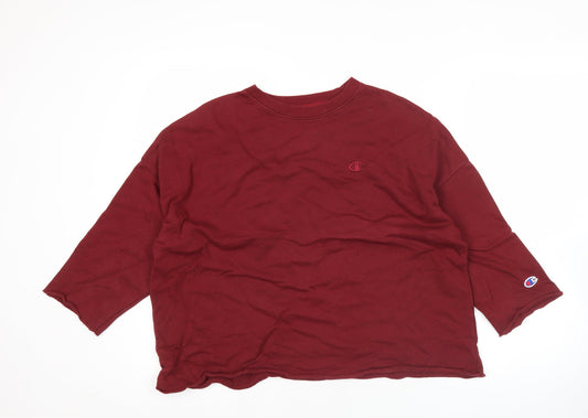 Womens UK Size M Champion Red Pullover Sweatshirt