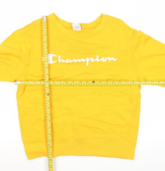 Mens UK Size M Champion Yellow Pullover Sweatshirt