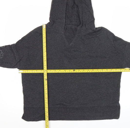Disney Gap Womens Charcoal Hoodie XS Pullover Embroidered Love Graphic
