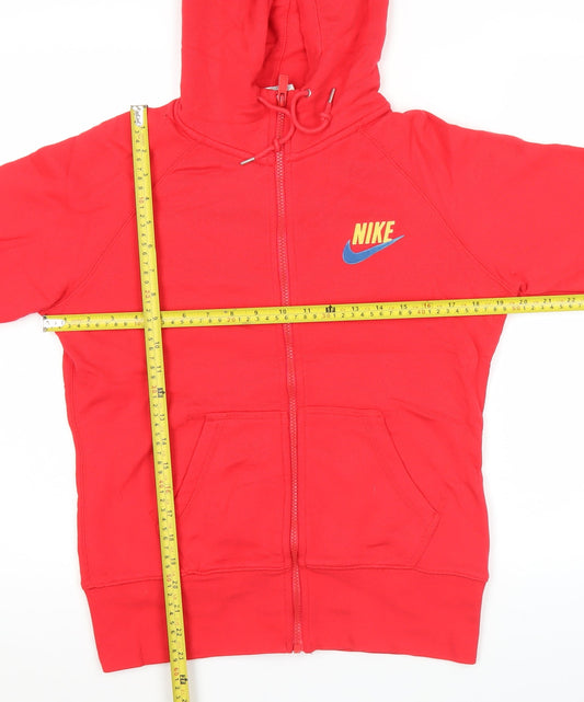 Nike Womens Red Full Zip Hoodie XL Sportswear Logo