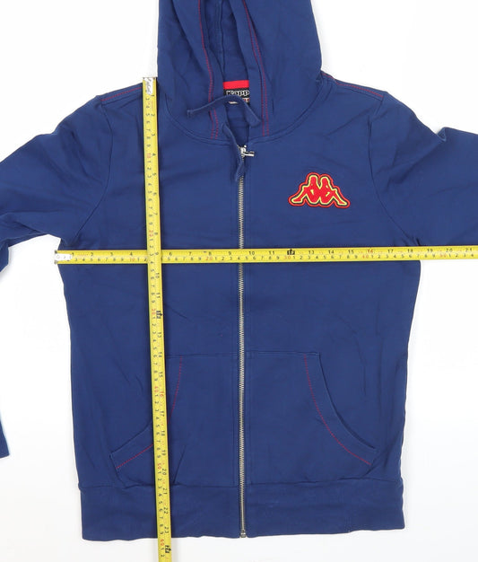 Kappa Womens Blue Full Zip Hoodie UK 12 Logo Sportswear