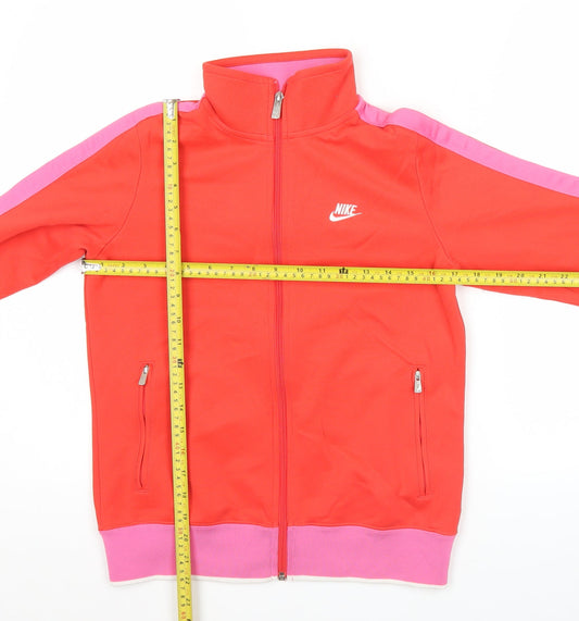 Nike Womens Red Track Jacket XL Full Zip Athleisure Activewear