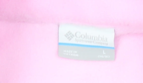 Columbia Womens Pink Fleece Jacket Size L Full Zip Outdoor