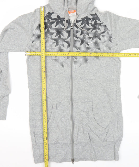 Nike Women’s Grey Full Zip Hoodie M Sports Star Graphic
