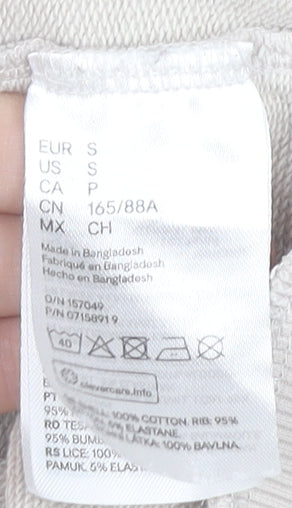 H&M Divided Women’s Beige 1/4 Zip Sweatshirt Size S NYC Graphic