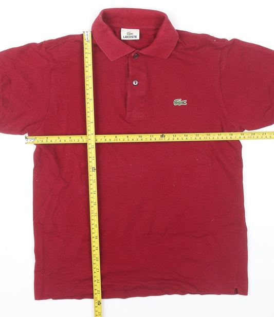 Lacoste Men's Red Cotton Polo Shirt Size M Short Sleeve Logo