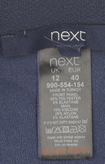 Next Women’s Blue Floral Pencil Skirt Size 12 Knee Length Stretch