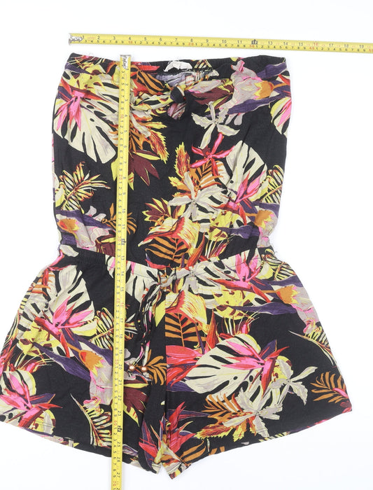 Next Women’s Multicoloured Strapless Floral Playsuit Size 12