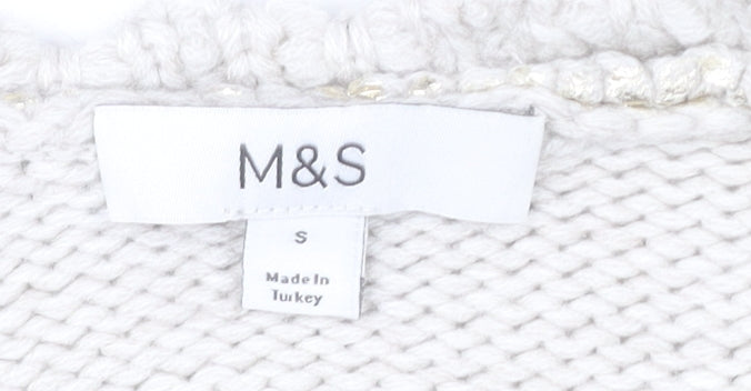 Womens UK Size S Marks and Spencer Ivory Pullover Jumper