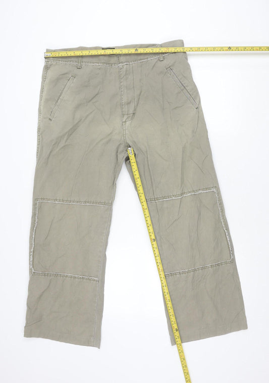 Stussy Men’s Beige Cargo Trousers Size 36 Relaxed Fit Cotton