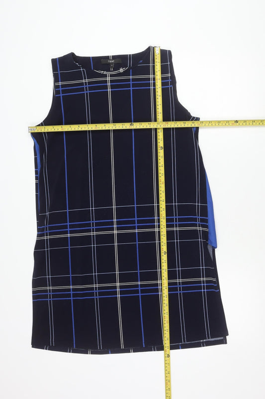 Next Women Black Check Sleeveless Sheath Dress Size 14