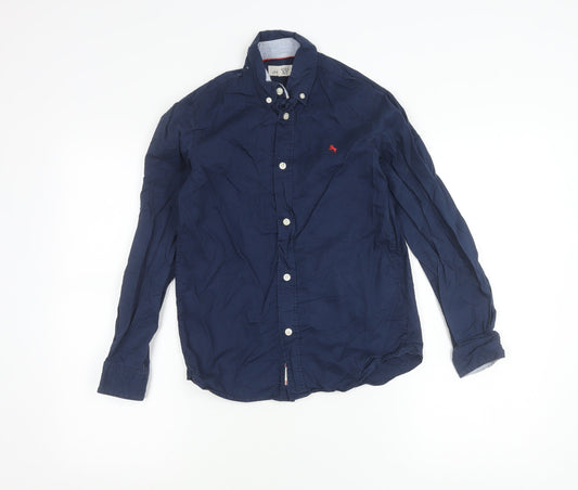 L.O.G.G Boys Blue 11 Years Button-Down Cotton Shirt Long Sleeve Casual