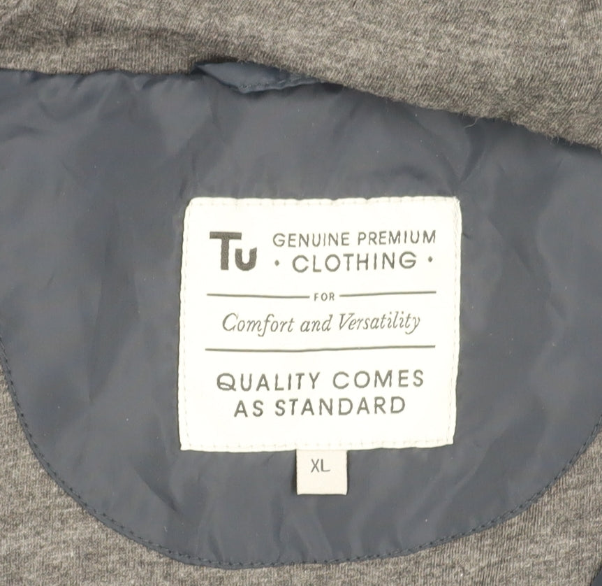 Tu Mens Blue XL Hooded Windbreaker Jacket Full Zip